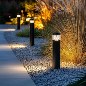 Candeeiro exterior moderno preto 40 cm IP44 com LED - Roxy