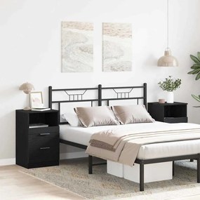 Camas de cabeceira vidaXL 2 pcs Carvalho Preto 40x35x65 cm Madeira eng