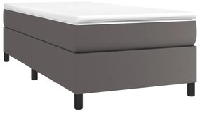 Estrutura de cama 100x200 cm couro artificial cinzento