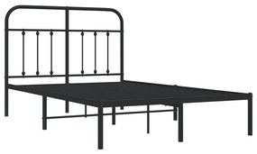 Estrutura de cama com cabeceira 120x190 cm metal preto