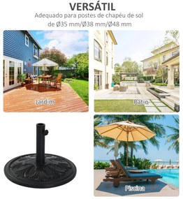 Base para Chapéu de Sol Peso 13 kg Base Chapéu de Sol Redondo de HDPE