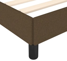 Estrutura de cama 140x200 cm tecido castanho-escuro