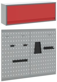 Conjunto de Armário de Ferramentas e Painel de Ferramentas VidaXL com