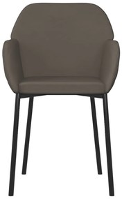 Cadeiras de jantar 2 pcs veludo cinzento-escuro