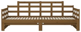Estrutura sofá-cama de puxar 2x(90x200) cm pinho castanho-mel