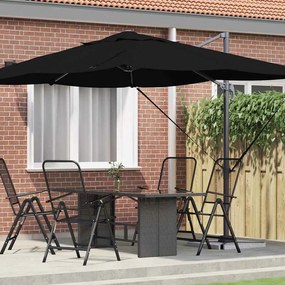 vidaXL Guarda-Sol Cantilever Roma Preto 352x251x260 cm em Alumínio