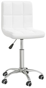 vidaXL Cadeira de jantar giratória couro artificial branco
