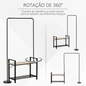 Conjunto Promise - Cabide Ajustável, Sapateira e Banco - Design Indust