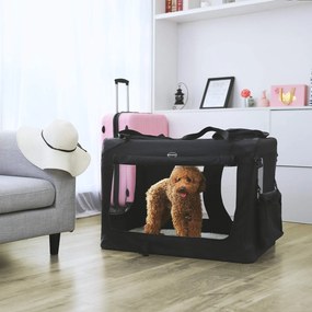 Transportadora para animais de estimação XL 102 x 69 x 69 cm Preta