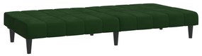 Sofá-cama de 2 lugares veludo verde-escuro