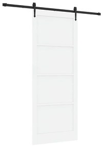 Porta de Correr vidaXL com Conjunto de Hardware Branco 93x232 cm Madei