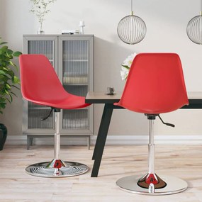 vidaXL Cadeiras de jantar giratórias 2 pcs PP vermelho