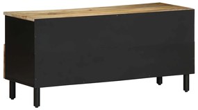 Móvel de TV 100x33,5x46cm madeira mangueira áspera maciça preto