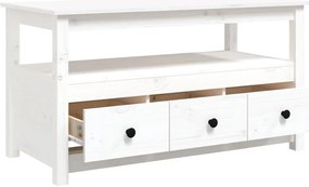 Mesa de centro 102x49x55 cm pinho maciço branco