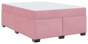 Estrutura de cama com colchão Outros Rosa 140 x 200 cm Veludo