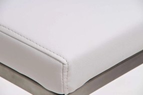 Banco de bar Panama em couro sintético 42 x 86-109 x 44 cm Branco