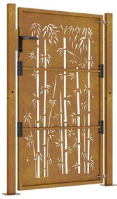 Portão de jardim 105x155 cm aço corten design bambu