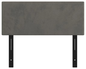 Cabeceira de cama veludo 100x5x78/88 cm cinzento-escuro