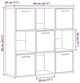 Estante 90x28x90 cm derivados de madeira carvalho artisiano