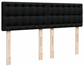 Cama Otomana com Colchão &amp; LEDs Preto 140x200 cm Tecido