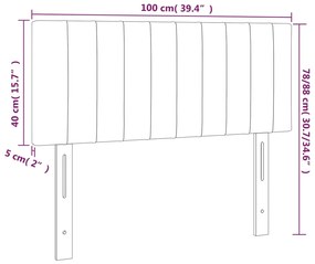 Cabeceira cama luzes LED tecido 100x5x78/88cm cinza-acastanhado