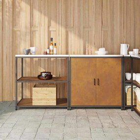 vidaXL Conjunto de Armazenamento de Cozinha 2 pcs Ferro Enferrujado