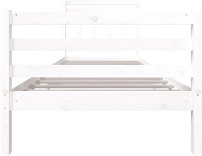 Estrutura de cama solteiro 90x190 cm madeira maciça branco