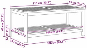 Mesa de Café 110x55x45 cm Madeira de Acácia Sólida