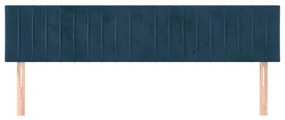 Cabeceira de cama 2 pcs veludo 100x5x78/88 cm azul-escuro