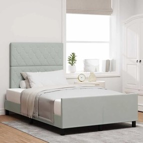 Cama vidaXL Cinza Claro 120x190 cm Veludo
