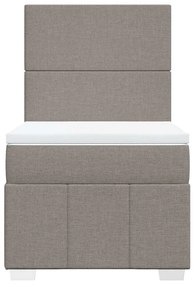 Cama com molas/colchão 80x200 cm tecido castanho-acinzentado