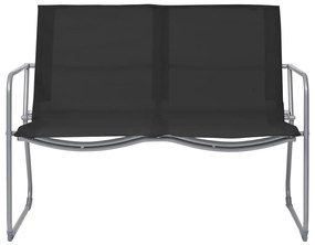 4 pcs conjunto lounge para jardim tecido e aço preto
