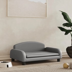 vidaXL Cama para cães 70x45x30 cm couro artificial cinzento