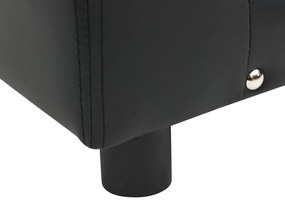 Sofá para cães 81x43x31 cm pelúcia e couro artificial preto