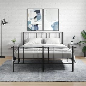 vidaXL Mesas de cabeceira de parede 2 pcs 35x35x20 cm cinzento sonoma
