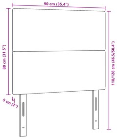 Cabeceira vidaXL Design Simples Cinza Claro 90 cm Tecido de Corduroy