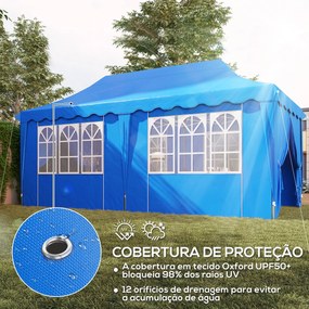 Tenda Dobrável Pop Up Tenda 596x300x315 cm Tenda Dobrável com 6 Parede