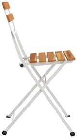 Cadeiras de bistrô dobráveis 4 pcs acácia maciça e aço