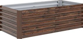Outsunny Canteiro Elevado para Horta com Fundo Aberto e Bordas Arredondadas, 180x90x57.5 cm, Marrom Escuro | Aosom Portugal