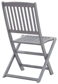 5 pcs conjunto de jantar jardim madeira acácia maciça cinzento