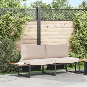 vidaXL Sofá de Jardim 2 Lugares da com Almofadas Taupe