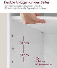 Banco sapateira com espaço de arrumação 12 compartimentos 30,3 x 104 x 48 cm branco