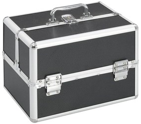 vidaXL Caixa de maquilhagem 22x30x21 cm alumínio preto