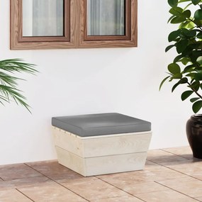 vidaXL Otomano de paletes p/ jardim com almofadões abeto impregnado