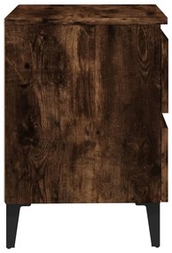 Mesa cabeceira pernas de metal 40x35x50 cm cor carvalho fumado