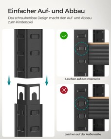 Estante de arrumação garagens, armazem, arrumos com 5 níveis 40 x 90 x 180 cm castanho Vintage-preto