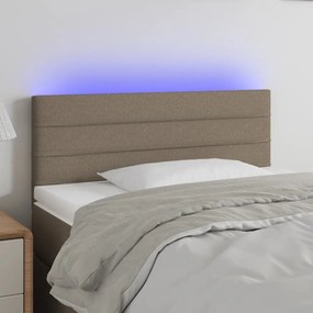 Cabeceira cama luzes LED tecido 80x5x78/88cm cinza-acastanhado