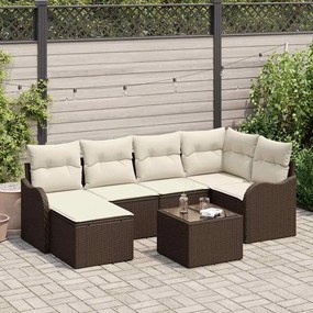 Conjunto de Sofá de Jardim VidaXL de 6 Peças com Almofadas em Polirattan Cinza