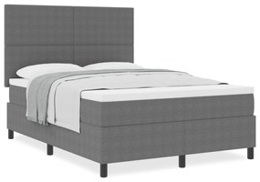Cama Box Spring com Colchão Cinza Claro 140x200 cm Tecido de Corduroy