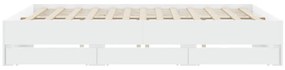 Estrutura de cama c/ gavetas 200x200cm derivados madeira branco